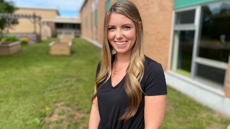 Katelyn MacLean outside West Kent School.