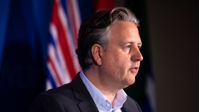 Former Vancouver mayor Kennedy Stewart is pictured during a press conference.