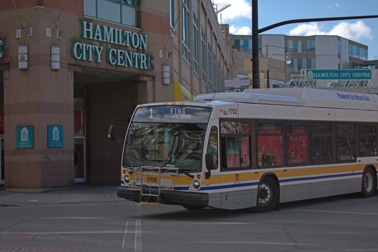 A bus on the road.