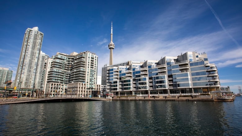 Buildings on the waterfront.