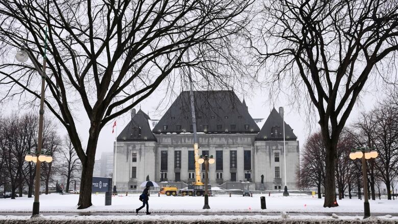 A building in winter.