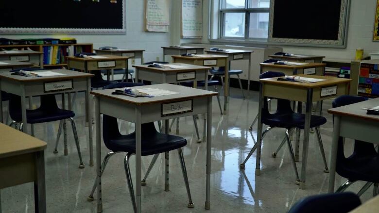 an empty school classroom