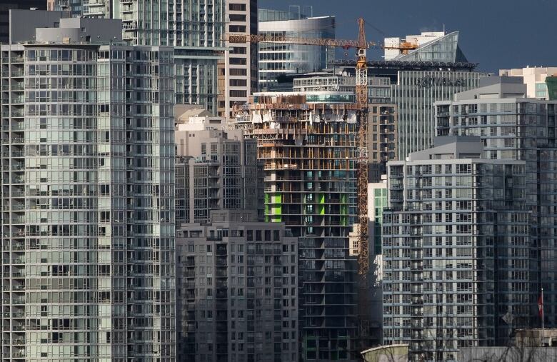 Numerous skyscrapers pictured in downtown Vancouver.