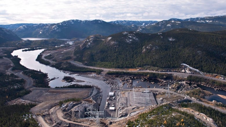 aerial view of hydro-electric dam