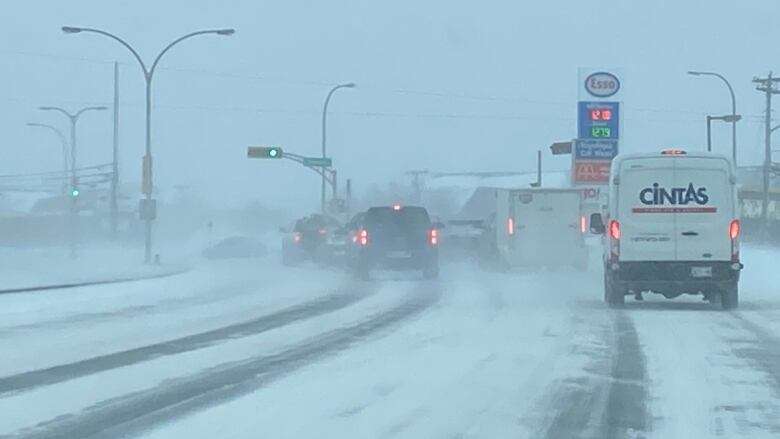 RCMP have been warning drivers to slow down or avoid driving altogether due to Tuesday's slippery roads and poor visibility.