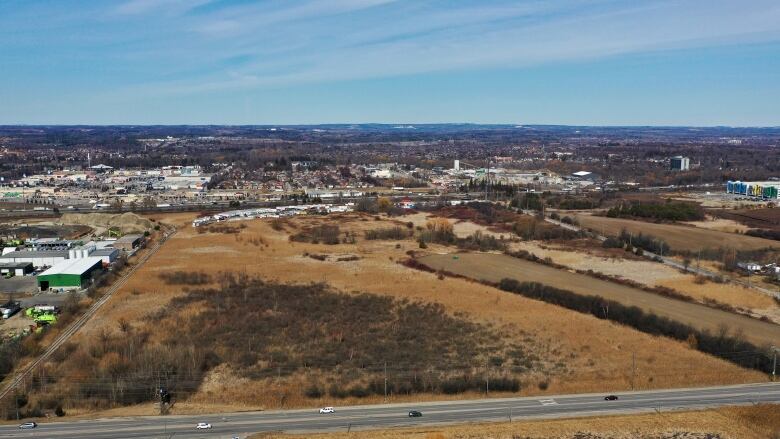 Aerial view of Lower Duffins Creek wetland, 