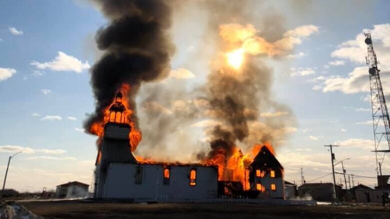 A church on fire