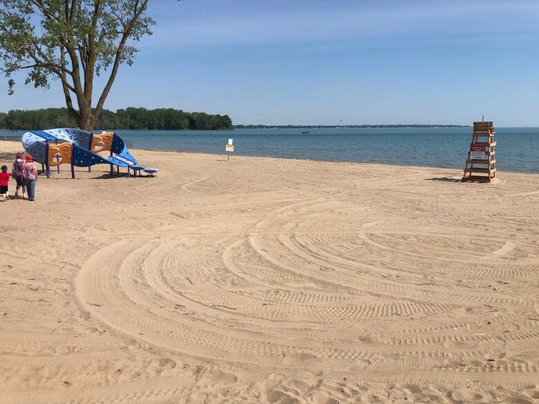 A beach along the Detroit River