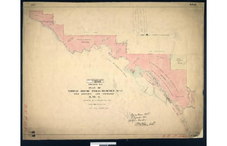 A historic map shows a shaded area.