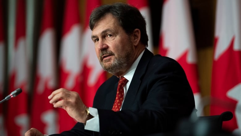 Chief Justice of the Supreme Court of Canada Richard Wagner speaks during a news conference.