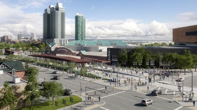 A rendering of a CTrain station is pictured.