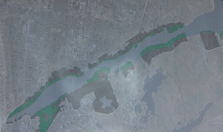 A map that shows several parts of the northwest arm that could be infilled