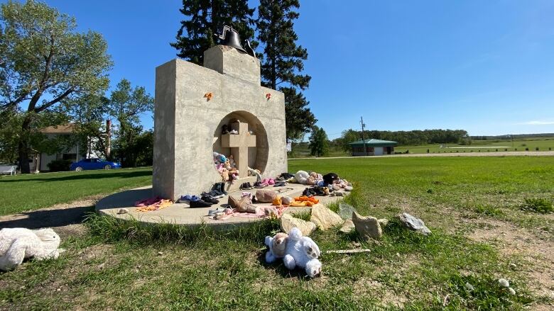 A memorial for the students who attended Gordon's Indian Residential School in George Gordon First Nation.