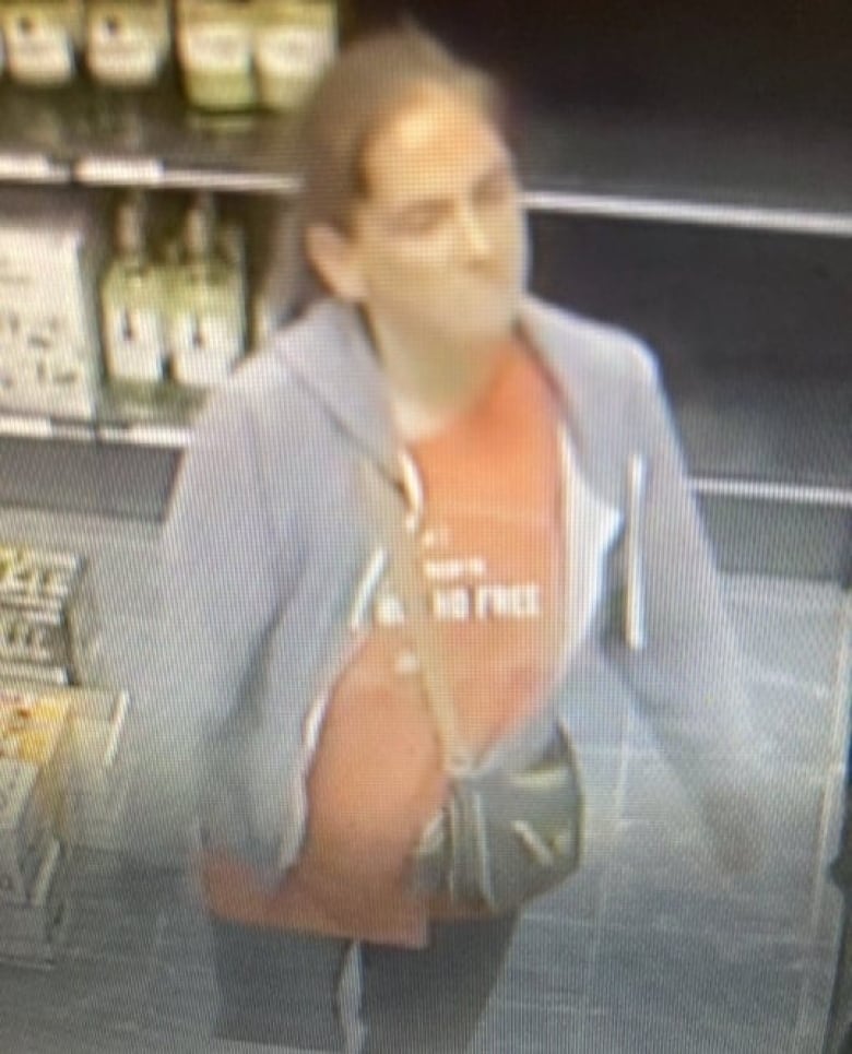 Kari Campbell is seen in security camera footage.