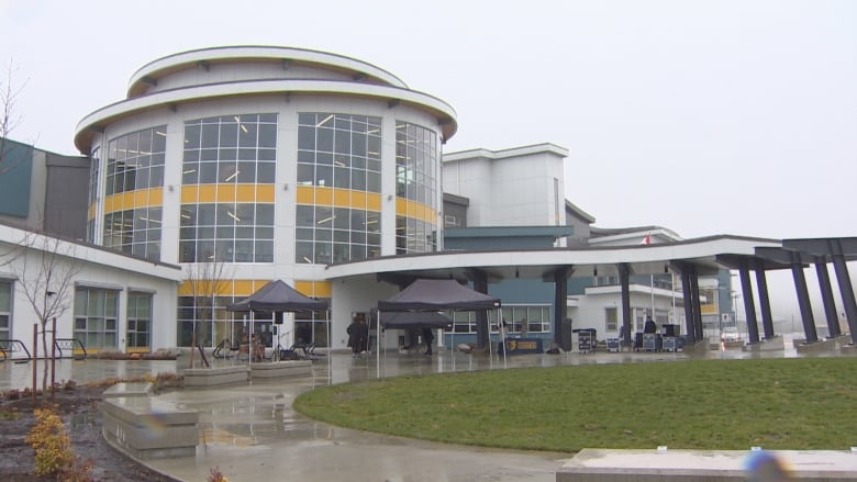 Exterior of new Surrey high school, Grandview Heights Secondary School. 