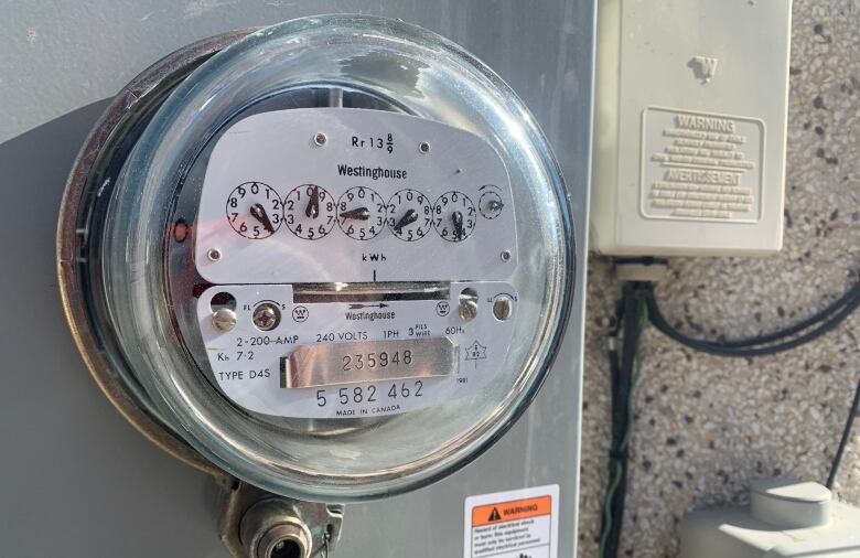 A residential electrical meter in Calgary. 