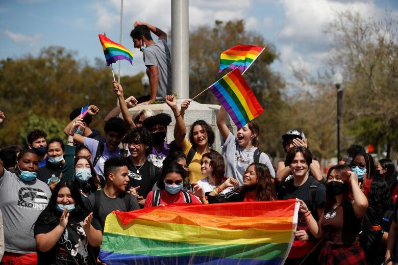 Hillsborough High School students protest a Republican-backed bill dubbed the 