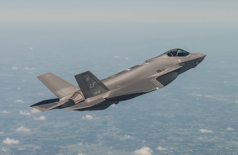 The F-35 fighter jet, built by Lockheed Martin with help from contractors around the world, including in Canada.