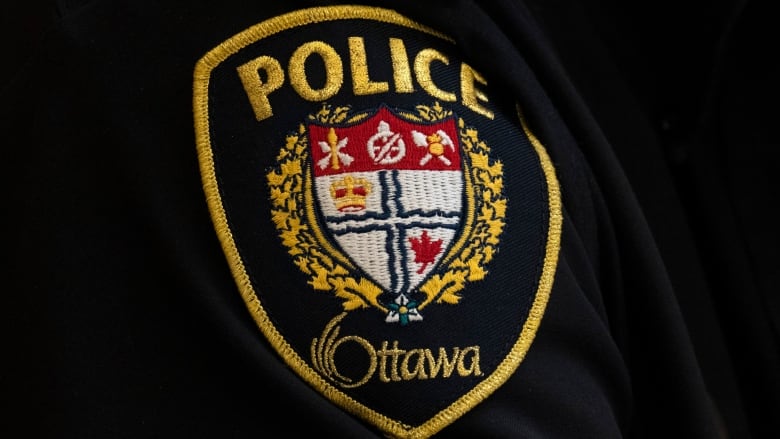 A close-up of an Ottawa Police Service badge