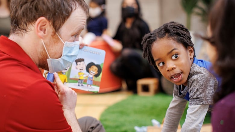 Children playing at a daycare. 