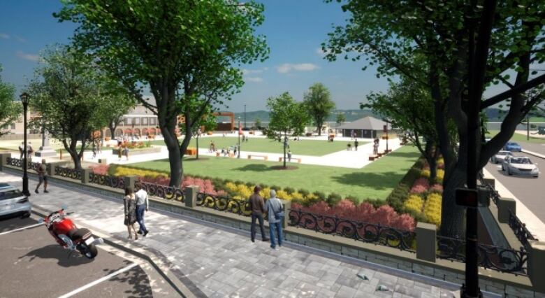 An artists design for renovated Officers' Square in Fredericton.