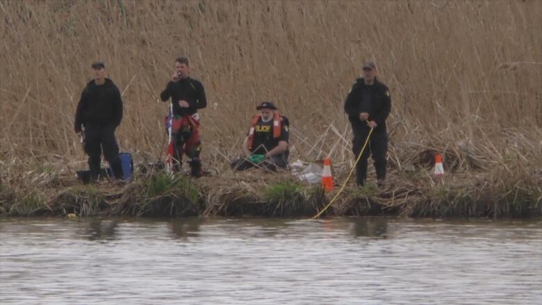 Police with the OPP's search and recovery unit were seen in the area earlier this week, with officers on a boat, on shore and in the water combing the river.