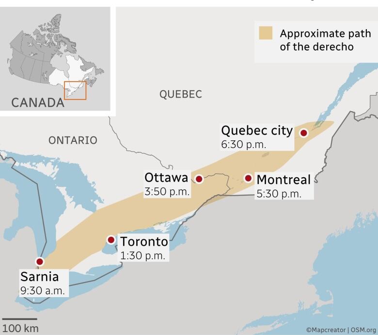 Map of storm