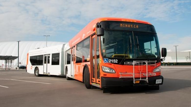 A picture of a MiWay bus.