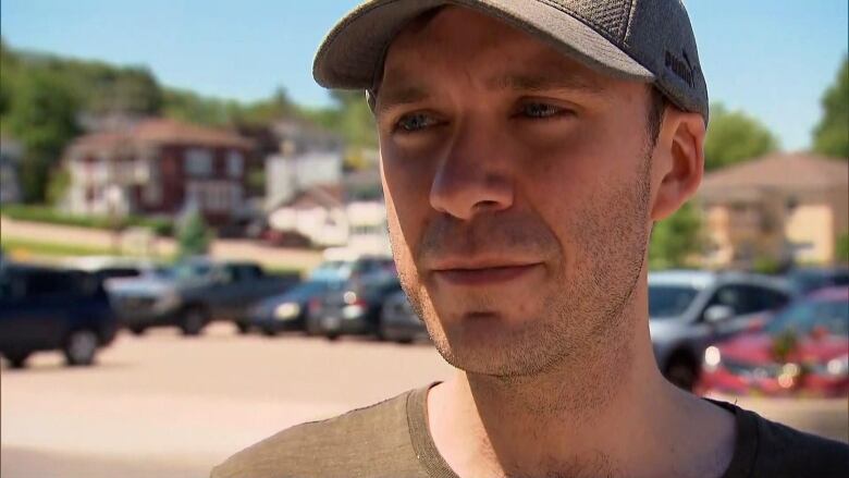 Face of a man who was evacuated.