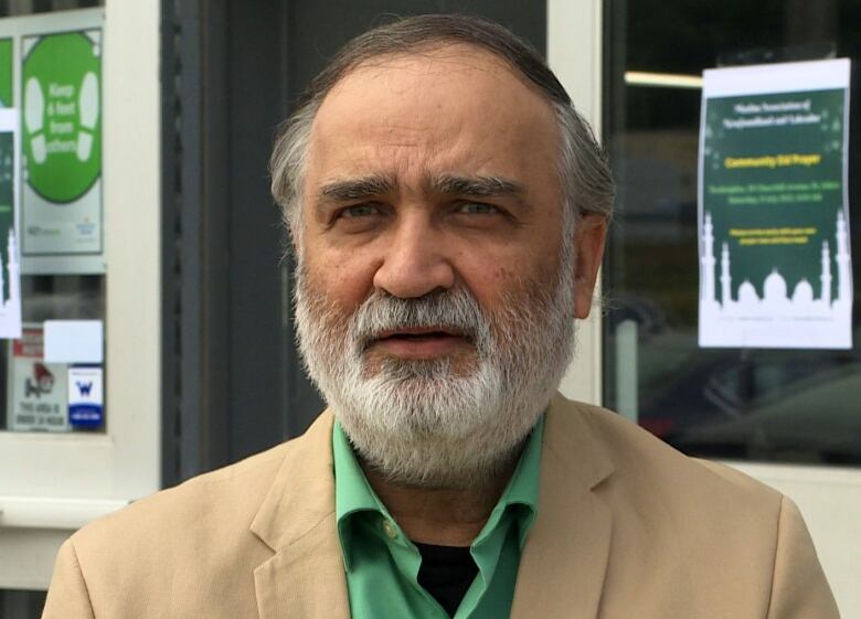 Syed Pirzada, president of the Muslim Association of Newfoundland and Labrador, standing outside of the Techniplex in St. John's.