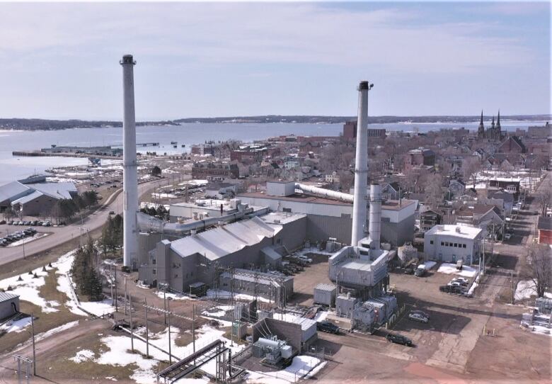 Maritime Electric power plant stacks on the Charlottetown waterfront