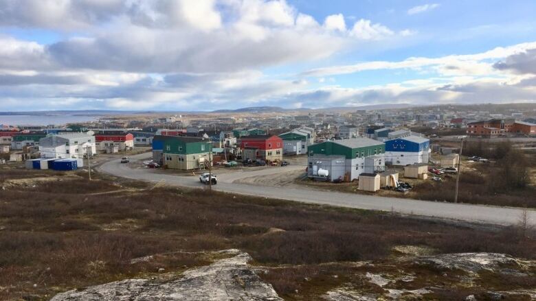 Colourful buildings of a small town in the north of Quebec.