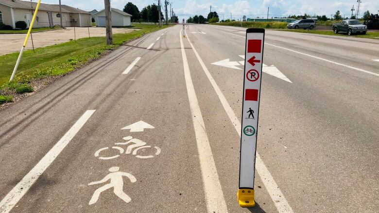 Street showing bike lane.