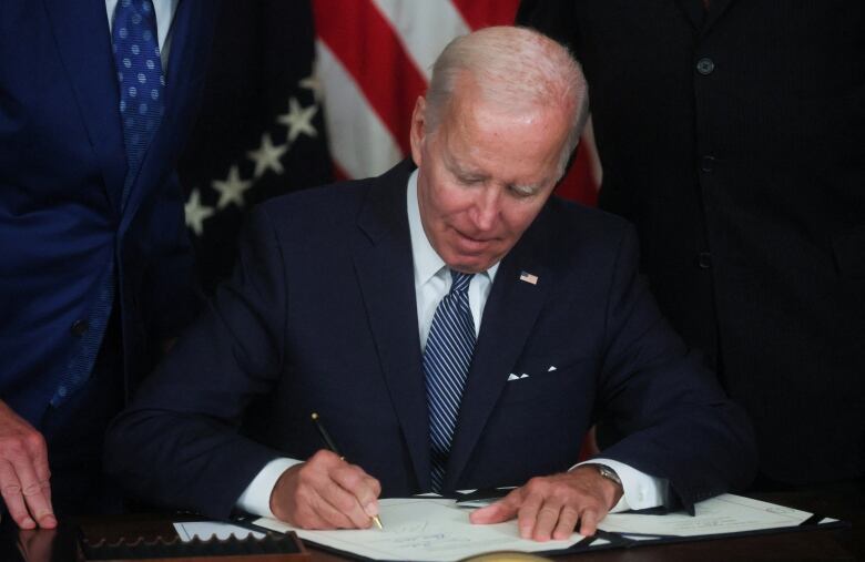 U.S. President Joe Biden signed his signature climate bill into law on Tuesday, Aug. 16. The so-called Inflation Reduction Act is a budget bill affecting clean energy, prescription drug prices and corporate taxes.