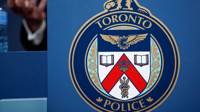 A close-up of the Toronto police logo.