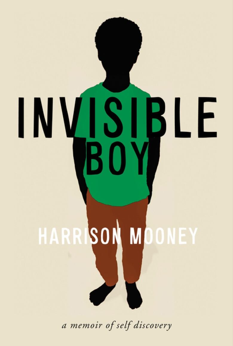 The off-white book cover is an illustration of a faceless black boy with his hands in his pockets, wearing a green t-shirt and brown pants. 