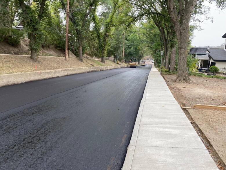 A paved street in Saskatoon.