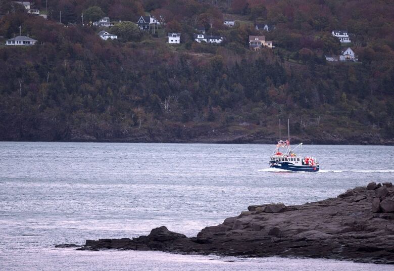 A fishing boat on the water.