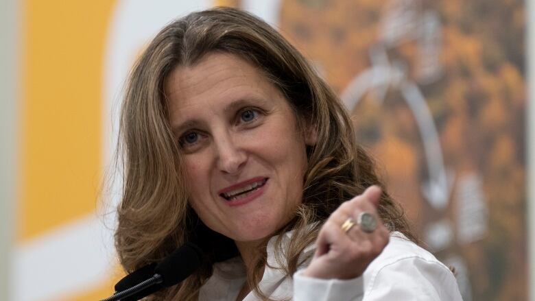 a photograph of Chrystia Freeland, close up