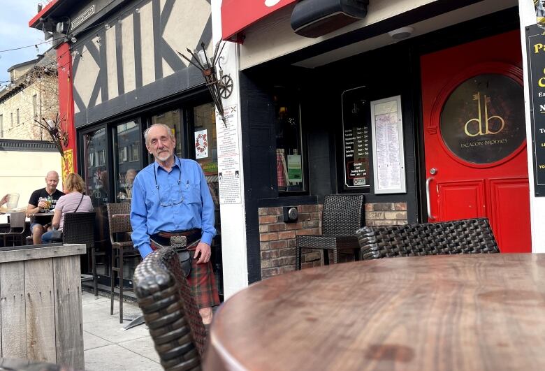 Ken Goodhue at Deacon Bodie's on Elgin Street on an unusually sunny day in November of 2022. The city had extended patio operations to match the unseasonably warm weather.