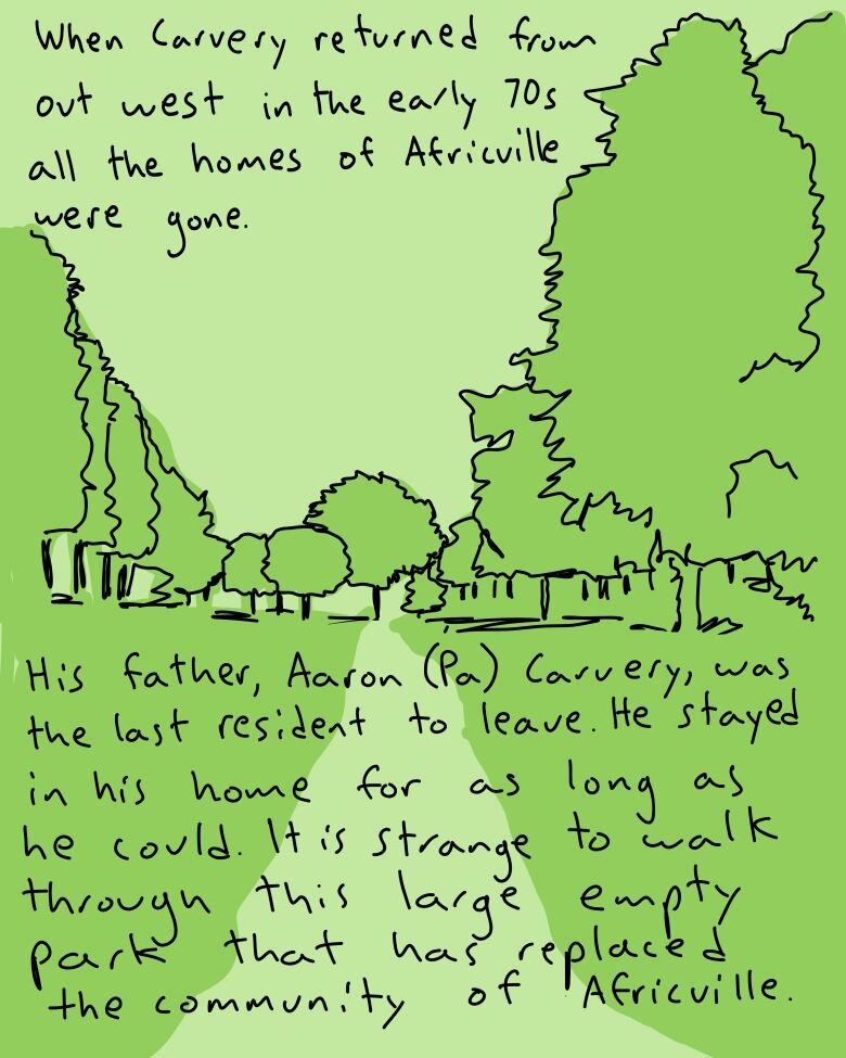 A graphic image of a wooded area. The text reads 