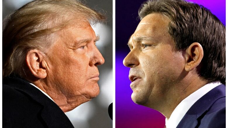 A composite photo of Donald Trump and Ron DeSantis