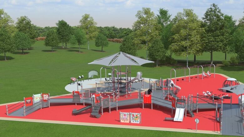 A rendering of an inclusive playground that has been donated to the City of Regina by Canadian Tire Jumpstart Charities. 