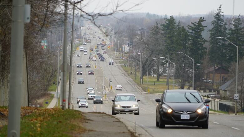 Looking north along Highbury Avenue from the crest of the hill at Fuller Street across from Montcalm Secondary School. People living in the neighbourhoods that line Highbury say the route is already too busy with drivers going too fast. 