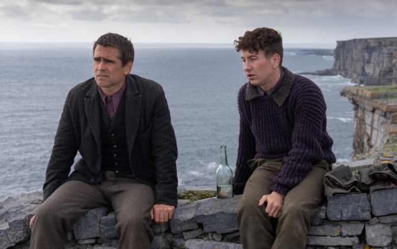 Actors Barry Keoghan (left) and Colin Farrell in a scene from the film The Banshees of Inisherin.