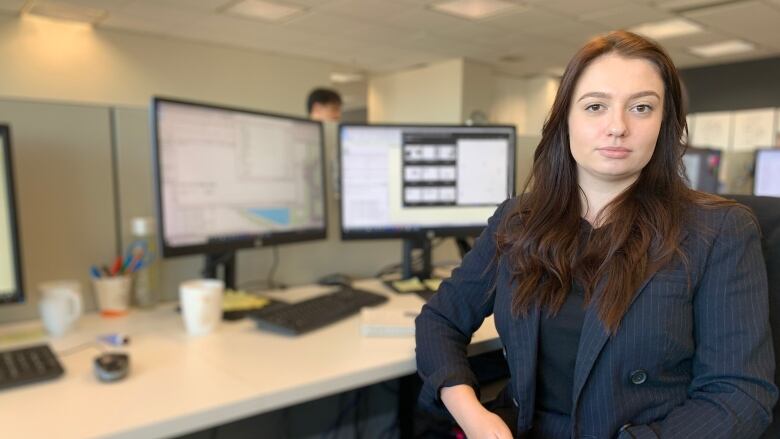 Anastasiia Kalinichenko says after getting her Canadian visa and applying for over 200 jobs, she's grateful she ended up at WZMH Architects  a firm that's working on solutions to help rebuild her home country.