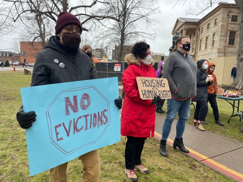 Supporters of people experiencing homelessness in Charlottetown.