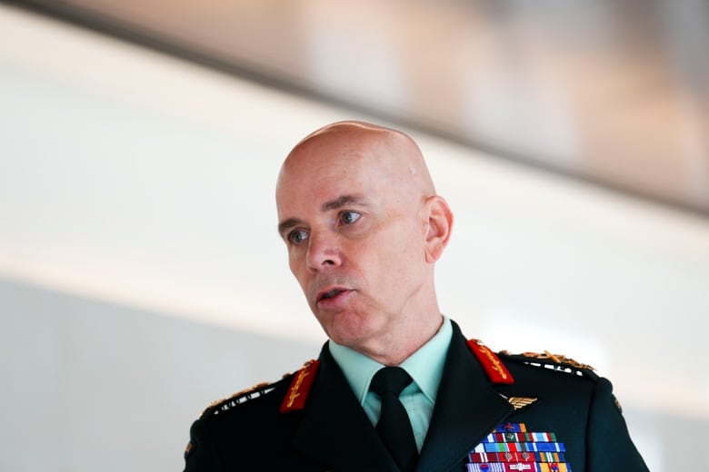 Chief of the Defence Staff Gen. Wayne Eyre arrives to appear before the House of Commons standing committee on National Defence in Ottawa on Tuesday, Oct. 18, 2022.