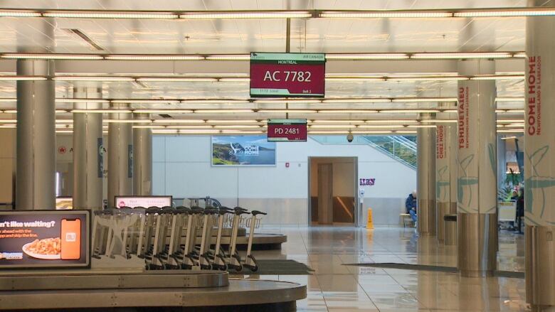 The baggage claim section of St. John's International Airport. 