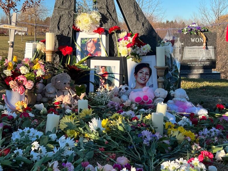 The Richmond Hill gravesite of Reera Esmaeilion and her mother Parisa Eghbalian, who both died when Flight PS752 was shot down three years ago. 